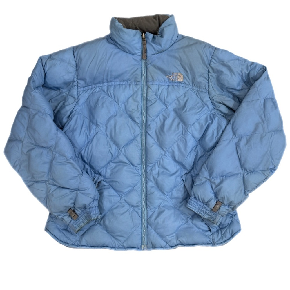 The North Face Down Puffer Jacket 550 Fill Light Baby Blue Women's Size Large